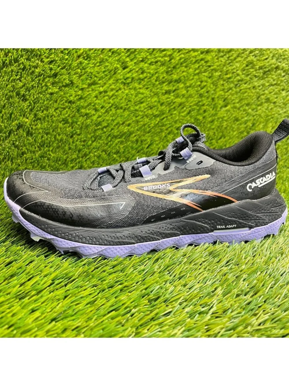 Brooks Cascadia 18 Womens Size 8 Black Purple Trail Running Shoes Sneakers